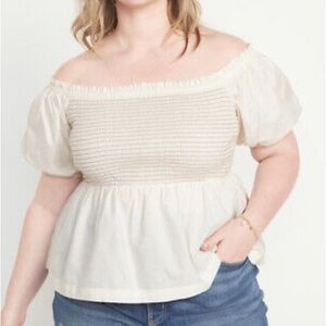 Off the shoulder Smocked Blouse